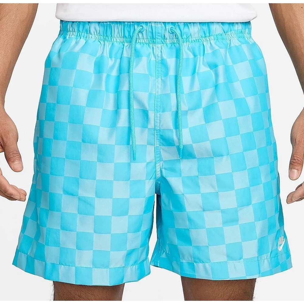 Nike Men's Checkers Club Flow Short, Color:  Bright Blue, Size L, New